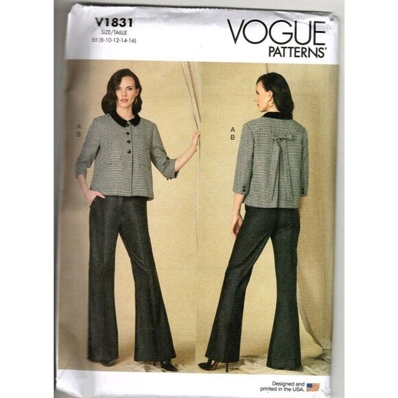 Vogue V8131 Misses 8 to 16 Jacket and Pants Suit Uncut Sewing Pattern - Picture 1 of 7